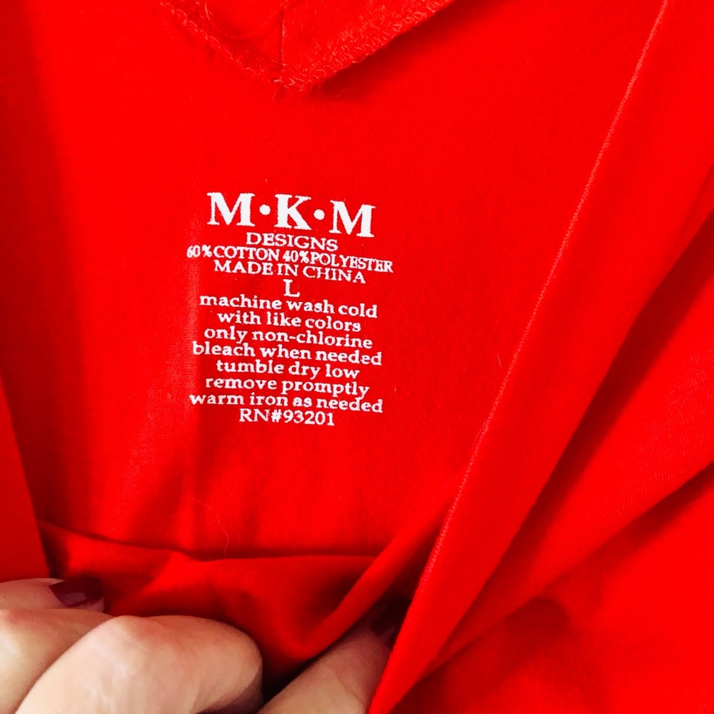 MKM - Lg - Orange V- Neck - T-Shirt